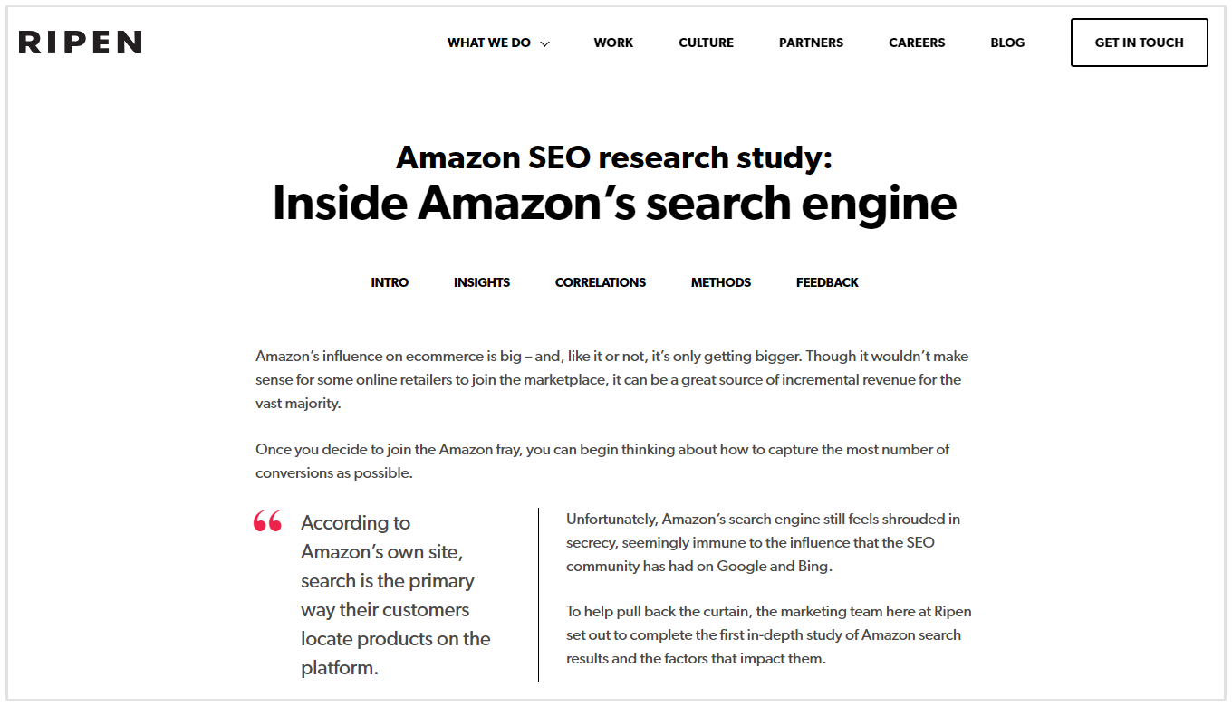 Reifender Amazon SEO-Bericht